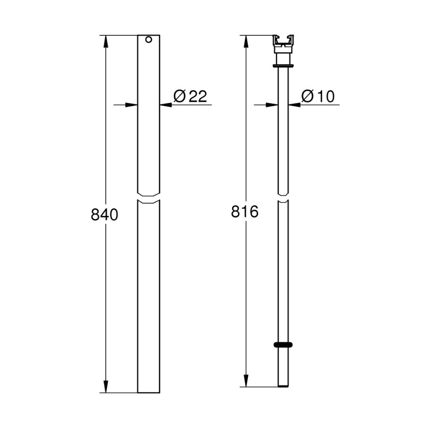 GROHE 48515000 - dušo sistemos strypas, blizgus chromas