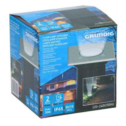 Grundig 07540 - LED lauko įvažiavimo šviestuvas 1xGU10/4W/230V IP65 kvadratinis