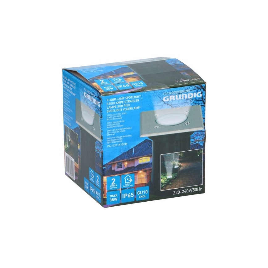 Grundig 07540 - LED lauko įvažiavimo šviestuvas 1xGU10/4W/230V IP65 kvadratinis