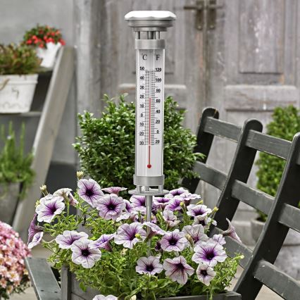 Grundig 89640 - LED saulės lempa su termometru LED/1,2V 600 mAh IP44