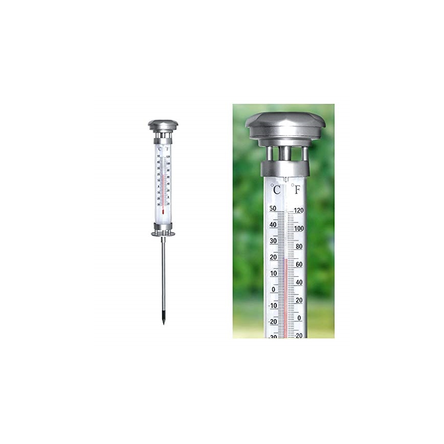 Grundig 89640 - Saulės energija įkraunamas LED šviestuvas su termometru 1xLED/1,2V
