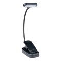 Grundig - įkraunama LED stalinė lempa su spaustuku LED/5V 400 mAh juoda