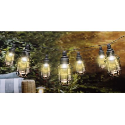 Grundig - LED grandinė, įkraunama saulės šviesa 10xLED 3,8m IP44 šilta balta