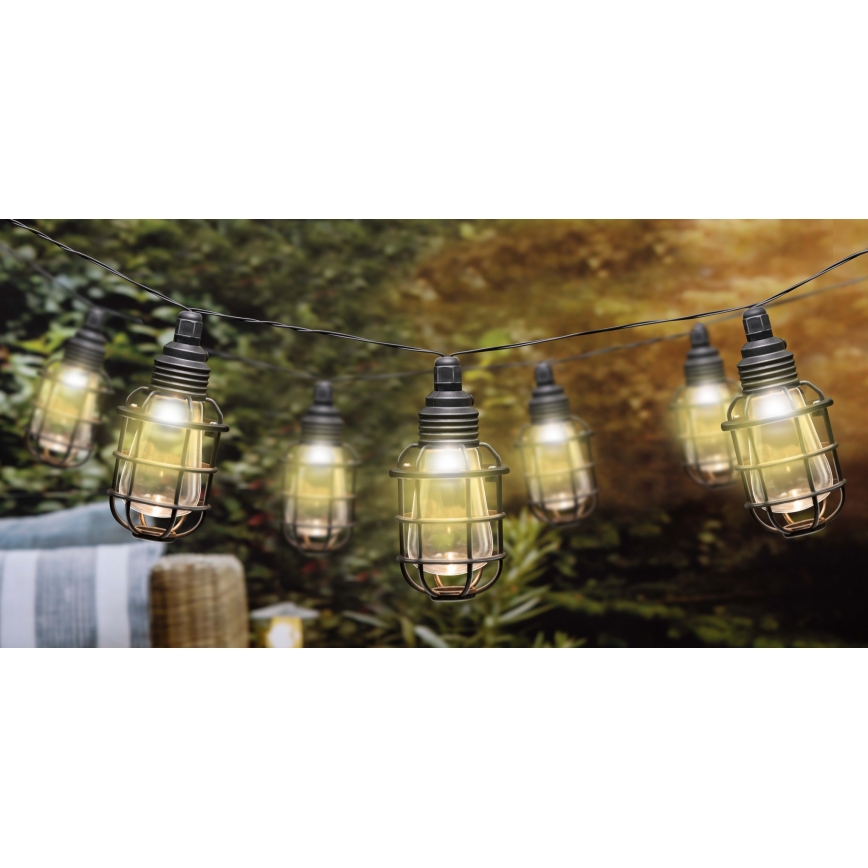 Grundig - LED grandinė, įkraunama saulės šviesa 10xLED 3,8m IP44 šilta balta