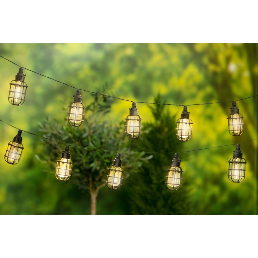Grundig - LED grandinė, įkraunama saulės šviesa 10xLED 3,8m IP44 šilta balta