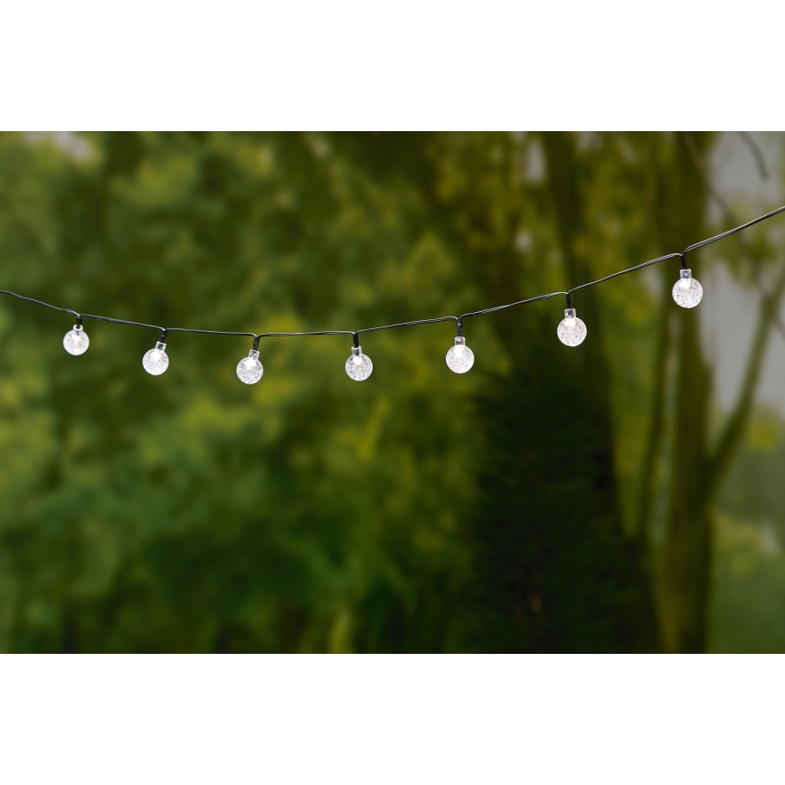 Grundig - LED grandinė, įkraunama saulės šviesa 50xLED/8 funkcijos 6,9m šilta balta