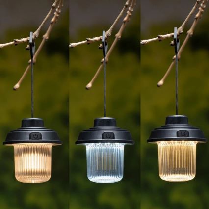 Grundig - LED kempingo žibintas LED/3xAA 3000/4500/6000K IP44 juodas