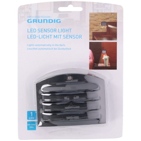Grundig - LED naktinė lemputė su jutikliu, jungiama į kištukinį lizdą 1xLED/230V