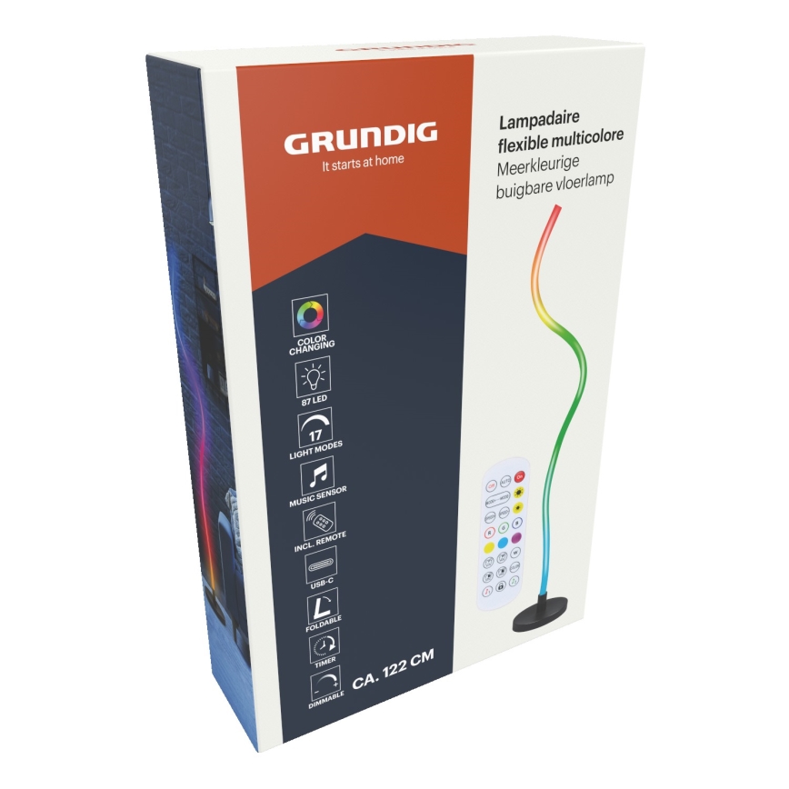 Grundig - LED RGB reguliuojamas toršeras LED/5W/5V + nuotolinis valdymas