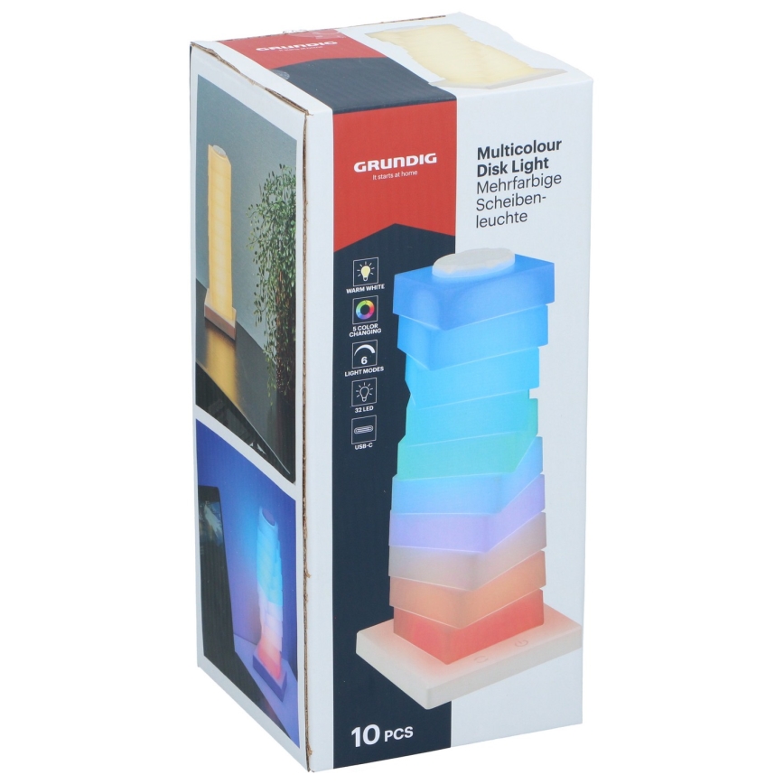 Grundig - LED RGB jutiklinė stalinė lempa LED/4,5W/5V