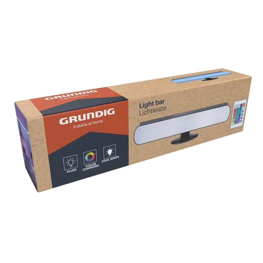 Grundig - LED RGBW reguliuojamas stalinis šviestuvas LED/0,7W/5V juodas + nuotolinio valdymo pultas