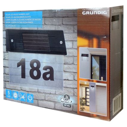 Grundig - LED Saulės energijos namo numeris su jutikliu LED/1,2V IP44