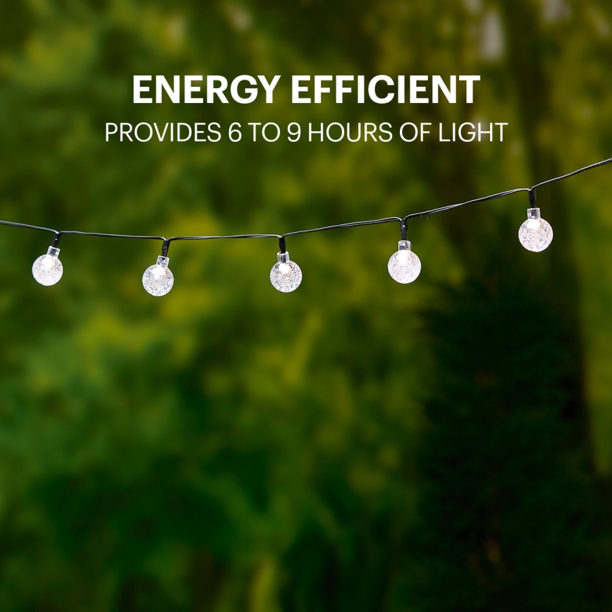 Grundig - LED Saulės girlianda 50xLED/8 funkcijos 6,9 m šiltai balta 600 mAh