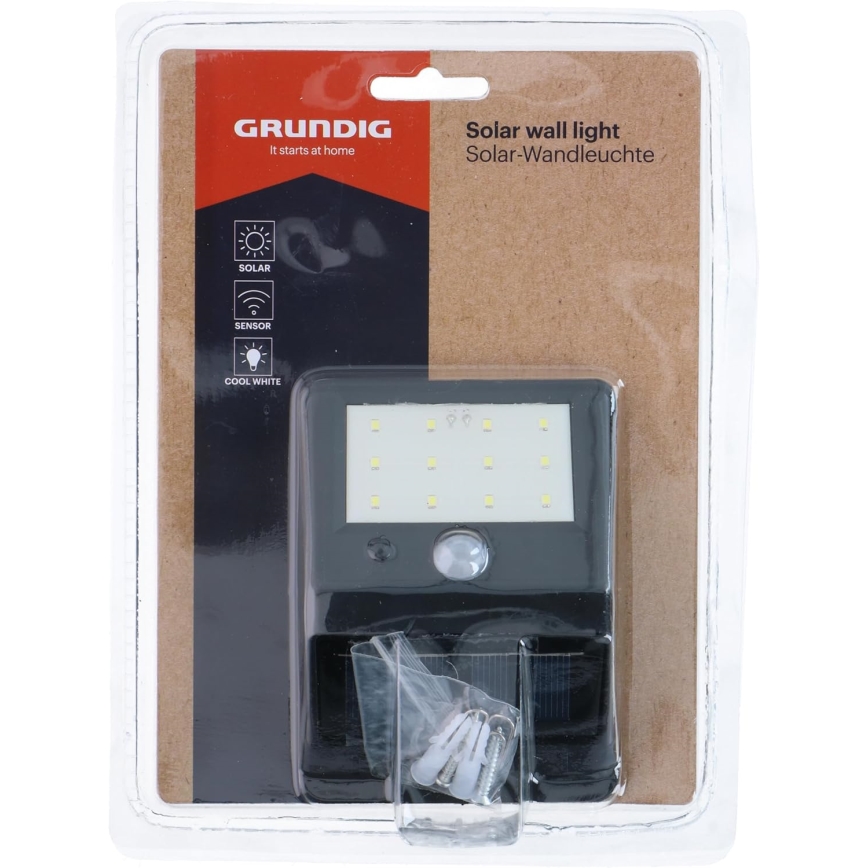 Grundig - LED saulės sieninis šviestuvas su judesio davikliu LED/1,2V 600 mAh IP44