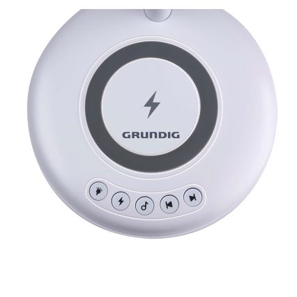 Grundig - LED stalinis šviestuvas su belaidžiu įkrovimu ir garsiakalbiu 3 viename LED/15W/5V
