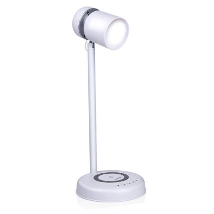 Grundig - LED stalinis šviestuvas su belaidžiu įkrovimu ir garsiakalbiu 3 viename LED/15W/5V