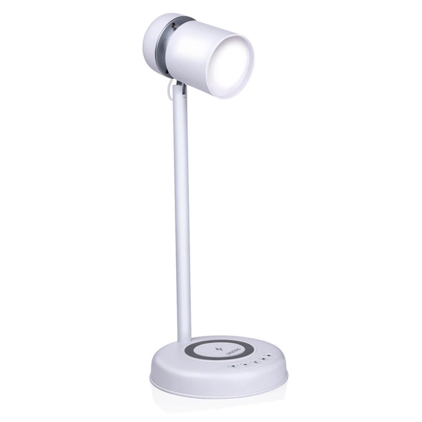 Grundig - LED stalinis šviestuvas su belaidžiu įkrovimu ir garsiakalbiu 3 viename LED/15W/5V