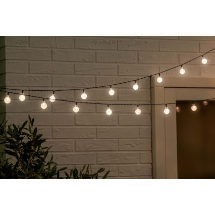 Grundig - LED šviesos reguliavimas saulės grandinė 50xLED/8 funkcijos 9,35m IP44 šilta balta + nuotolinio valdymo pultas