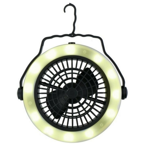 Grundig - Nešiojamas ventiliatorius su LED apšvietimu LED/3xAA