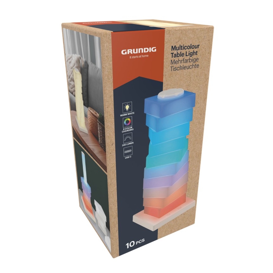 Grundig - RGB LED jutiklinis stalinis šviestuvas LED/4W/5V