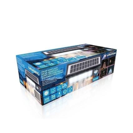 Grundig - Saulės energija įkraunamas LED šviestuvas su jutikliu LED/2W/5,5V IP44
