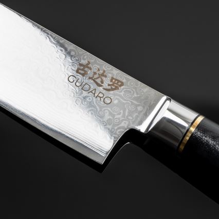 Gudaro - 3 dalių damasko plieno virtuvinių peilių rinkinys AKIRO + magnetinis laikiklis