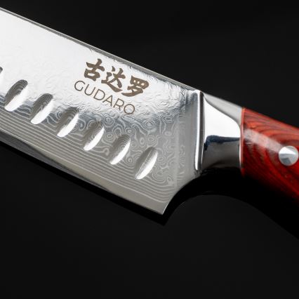 Gudaro - 5 vnt. Damasko plieno virtuvinių peilių rinkinys KENSHO + magnetinis laikiklis