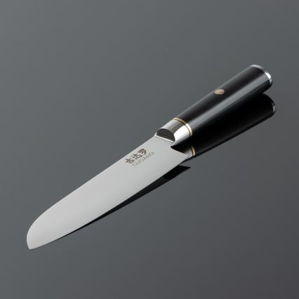 Gudaro - Santoku damasko plieno virtuvinis peilis AKIRO 7, 67 sluoksnių plieno, ašmenų ilgis 17,5 cm, juodas
