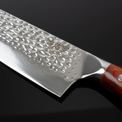 Gudaro - Damasko plieno Santoku virtuvinis peilis MIYABI 7, 67 plieno sluoksnių, ilgis 17,5 cm
