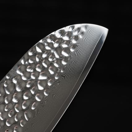 Gudaro - Damasko plieno Santoku virtuvinis peilis MIYABI 7, 67 plieno sluoksnių, ilgis 17,5 cm