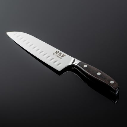 Gudaro - Damaskinis Santoku virtuvinis peilis SHIRO 7, 67 sluoksnių plieno, ilgis 17,5 cm