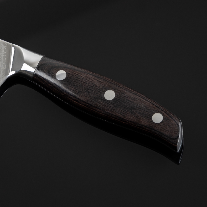 Gudaro - Damaskinis Santoku virtuvinis peilis SHIRO 7, 67 sluoksnių plieno, ilgis 17,5 cm