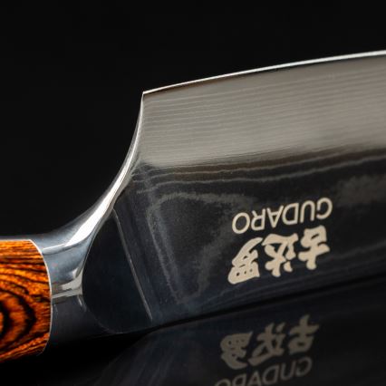 Gudaro - damaskinis šefo peilis FENG 8, 67 sluoksnių damaskinio plieno, ašmenų ilgis 20 cm