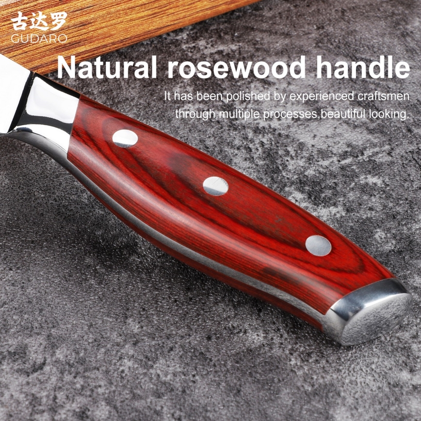 Gudaro - damaskinis universalus virtuvinis peilis KENSHO 5, 67 plieno sluoksnių, ilgis 12,5 cm