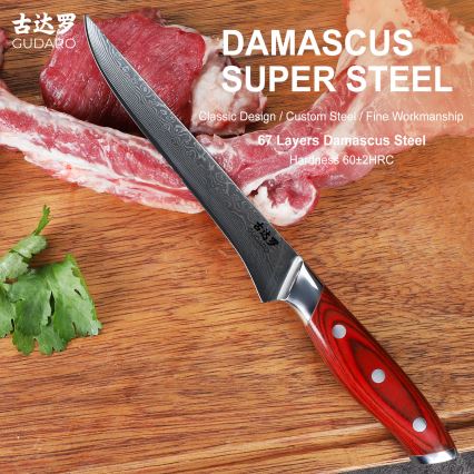 Gudaro - Damasko atkaulinimo peilis KENSHO 6, 67 sluoksnių plieno, ilgis 15 cm