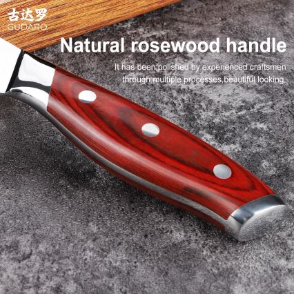 Gudaro - Damasko atkaulinimo peilis KENSHO 6, 67 sluoksnių plieno, ilgis 15 cm