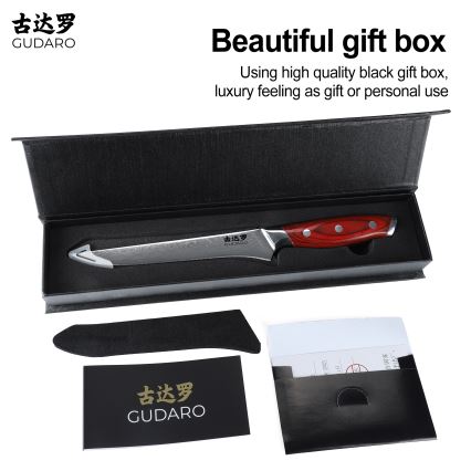 Gudaro - Damasko atkaulinimo peilis KENSHO 6, 67 sluoksnių plieno, ilgis 15 cm