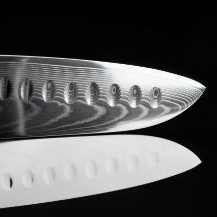 Gudaro - Damasko plieno Santoku virtuvinis peilis FENG 7,5, 67 sluoksnių, ilgis 18 cm