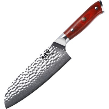 Gudaro - Damasko plieno Santoku virtuvinis peilis MIYABI 7