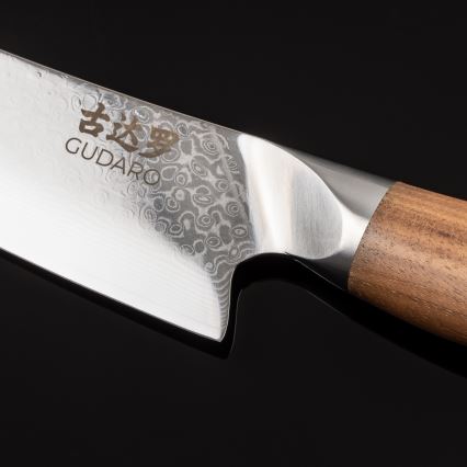 Gudaro - Damasko plieno šefinis peilis TAKUMI 8, 67 sluoksnių, ilgis 20 cm, riešutmedis