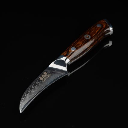 Gudaro - Damasko plieno vaisių peilis FENG 3,5, 67 plieno sluoksnių, ilgis 9,5 cm