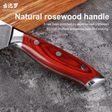 Gudaro - Damasko plieno virtuvinis kapoklis KENSHO 6,5, 67 sluoksnių, ašmenų ilgis 16,2 cm