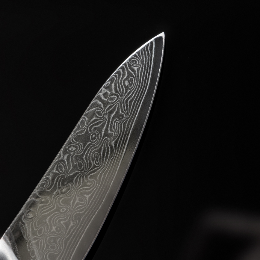 Gudaro - Damasko plieno virtuvinis peilis TAKUMI 3,5, 67 sluoksnių, ilgis 9,5 cm, riešutmedžio rankena