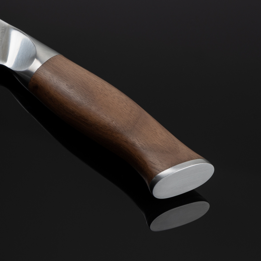 Gudaro - Damaško plieno Santoku virtuvinis peilis TAKUMI 7, 67 plieno sluoksnių, ilgis 17,5 cm, riešutmedis