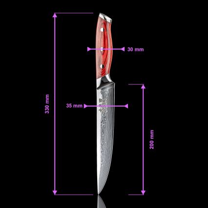 Gudaro - Damasko porcijavimo peilis KENSHO 8, 67 sluoksnių plieno, ilgis 20 cm