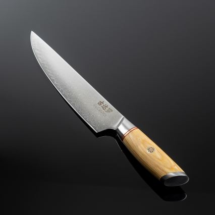 Gudaro - HIKARI 8, Damaško plieno dalijimo peilis, pagamintas iš 67 sluoksnių plieno, ašmenų ilgis 20 cm