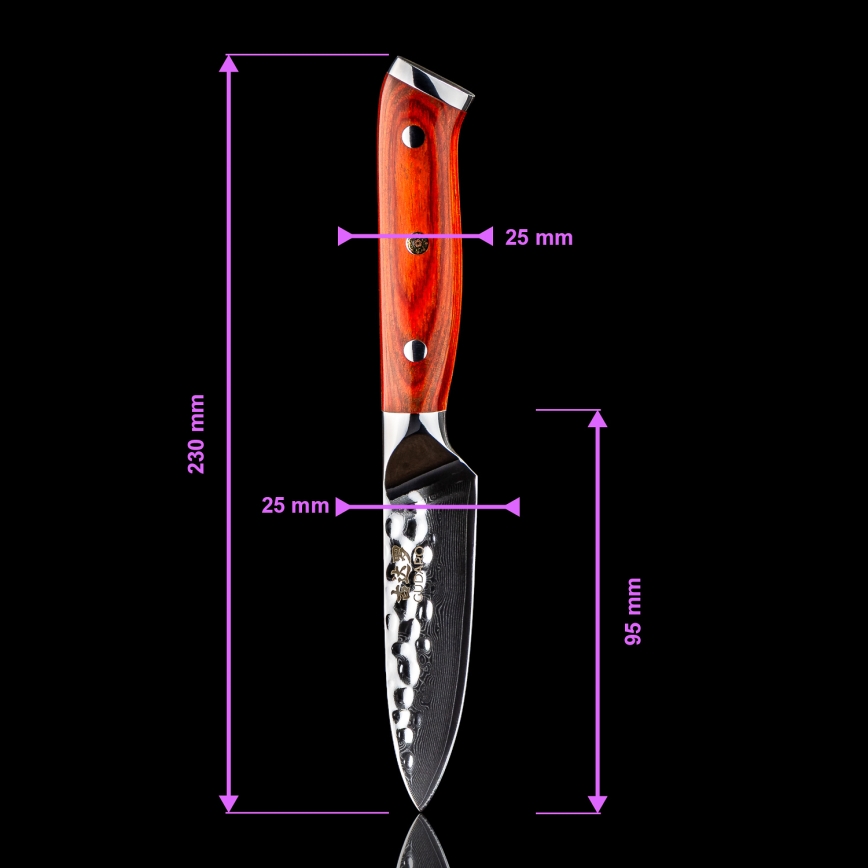 Gudaro - MIYABI damasko plieno virtuvinis peilis 3,5, 67 plieno sluoksnių, ilgis 9,5 cm