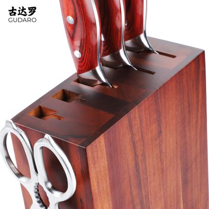 Gudaro - Peilių stovas 25x25x10 cm AKIRA akacija