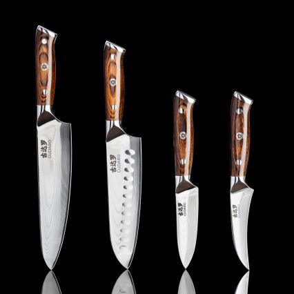Gudaro – profesionalus SANTOKU virtuvinis peilis, 17,5 cm, damasko plieno