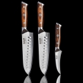 Gudaro - RINKINYS 2x damasko plieno Santoku virtuvinis peilis FENG 7,5, 67 plieno sluoksnių, ilgis 18 cm + 1x NEMOKAMAS damasko plieno vaisių peilis FENG 3,5, 67 plieno sluoksnių, ilgis 9,5 cm